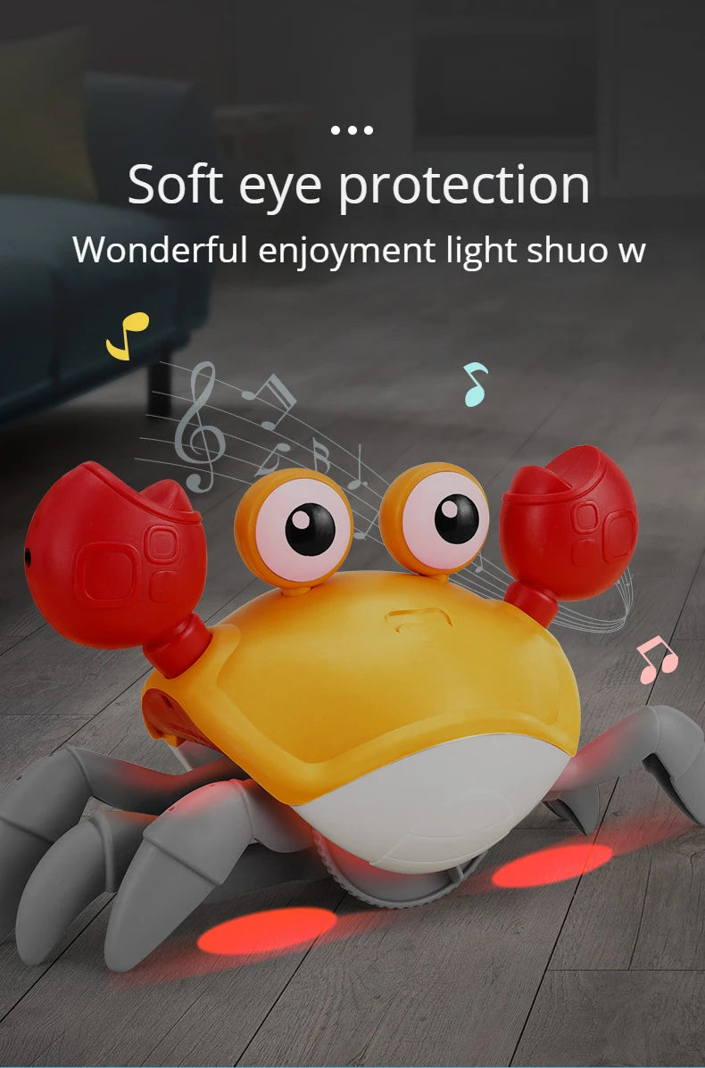Crawling Crab Baby Toy - Infant Tummy Time Toys, Crabs with Light Up Music