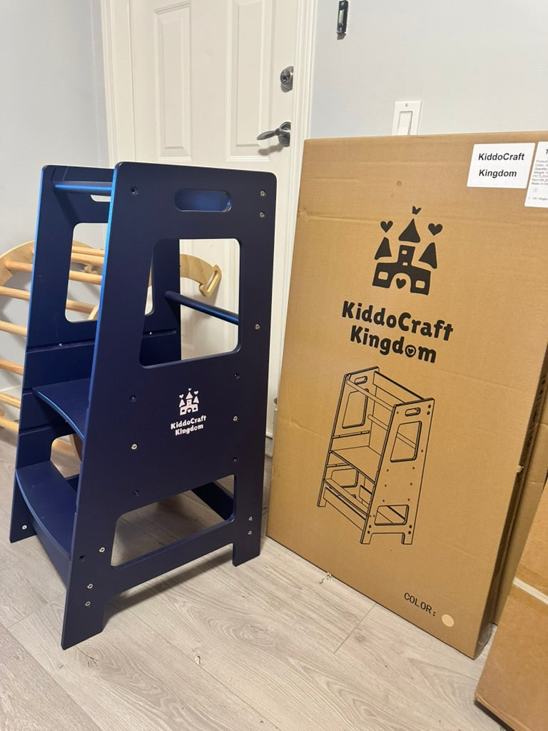 Montessori Learning Tower – Adjustable Wooden Step Stool for Toddlers Kitchen Helper