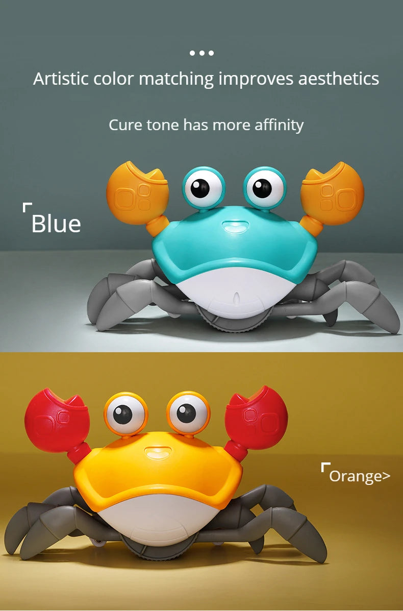 Crawling Crab Baby Toy - Infant Tummy Time Toys, Crabs with Light Up Music