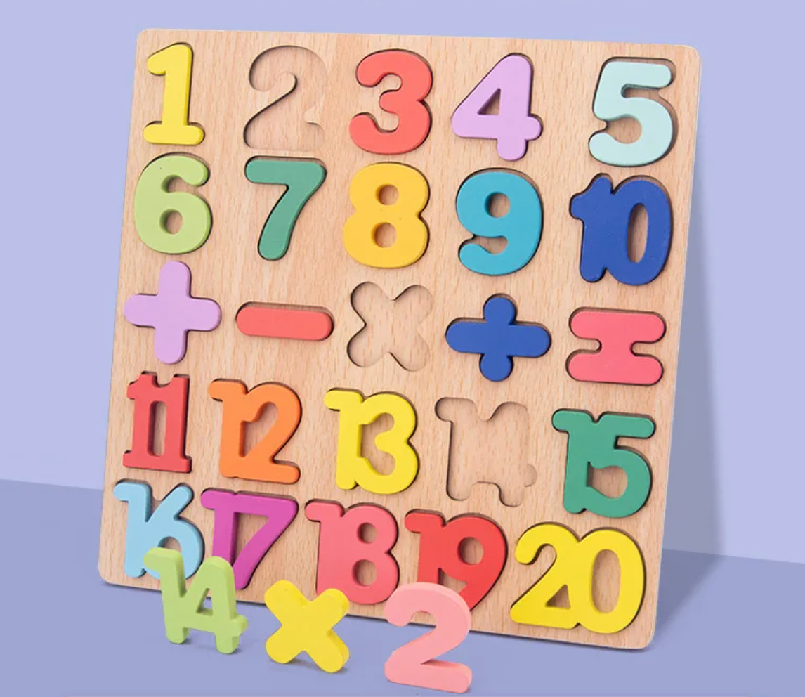 Set of 3 Pack Alphabet Number Geometric Puzzle ABC Learning Toys, Montessori Preschool Educational Gift