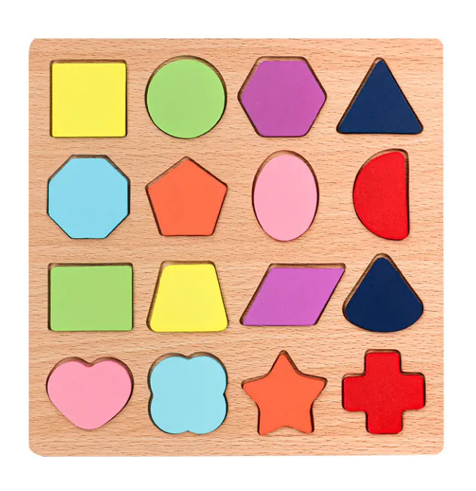 Set of 3 Pack Alphabet Number Geometric Puzzle ABC Learning Toys, Montessori Preschool Educational Gift