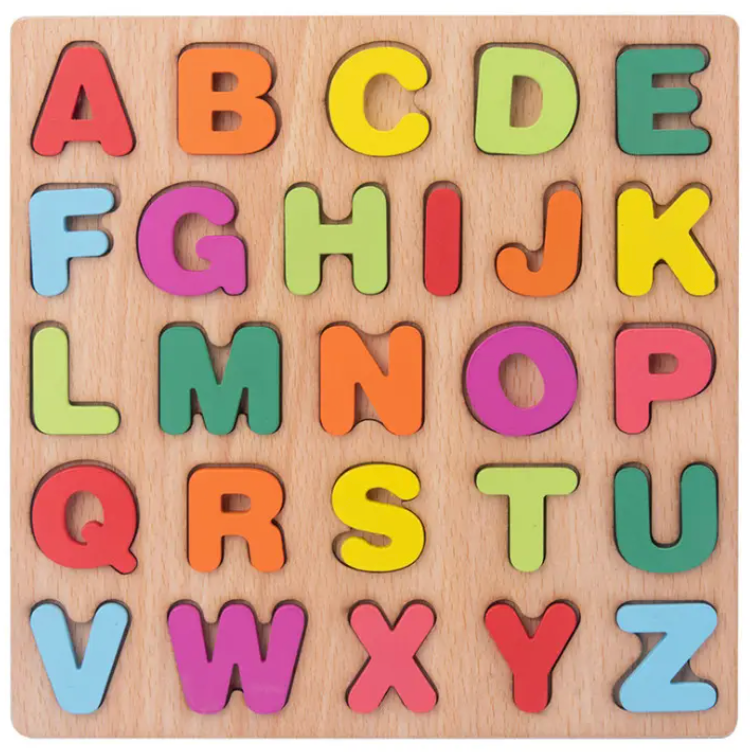 Set of 3 Pack Alphabet Number Geometric Puzzle ABC Learning Toys Montessori Preschool Educational Gift Learning Letter Puzzles Board for Kids 3+