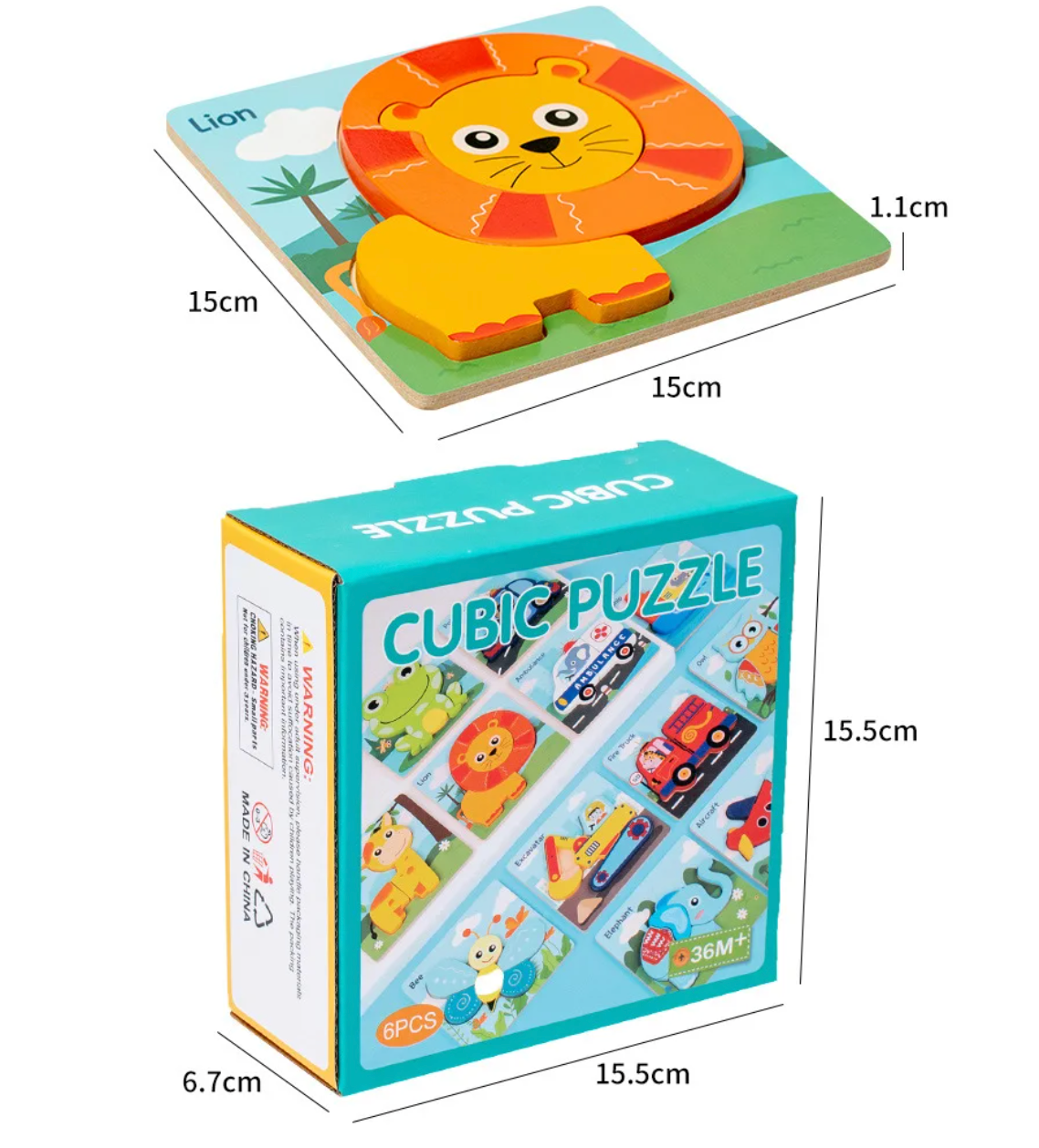 6 Pack Animal Puzzles Learning Educational Toys