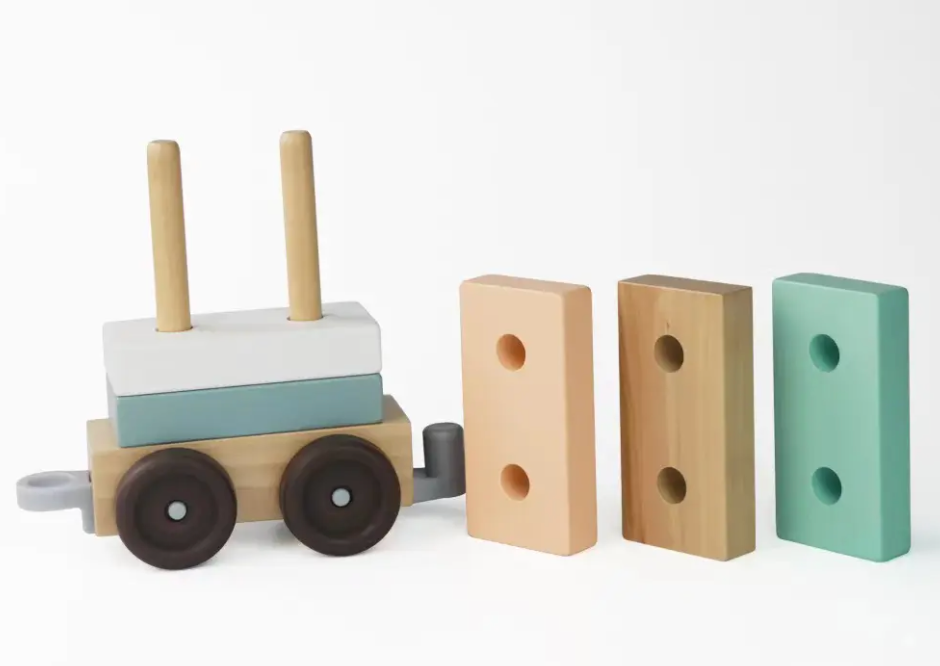 Puzzle Baby Early Education Wooden Train Set Baby Trailer Blocks Shape Matching Wooden Toy Train