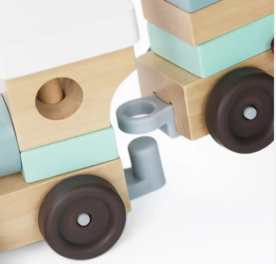 Puzzle Baby Early Education Wooden Train Set Baby Trailer Blocks Shape Matching Wooden Toy Train