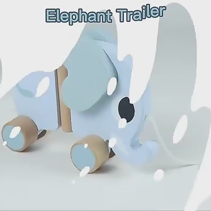 Children's Toys Elephant Wooden Push