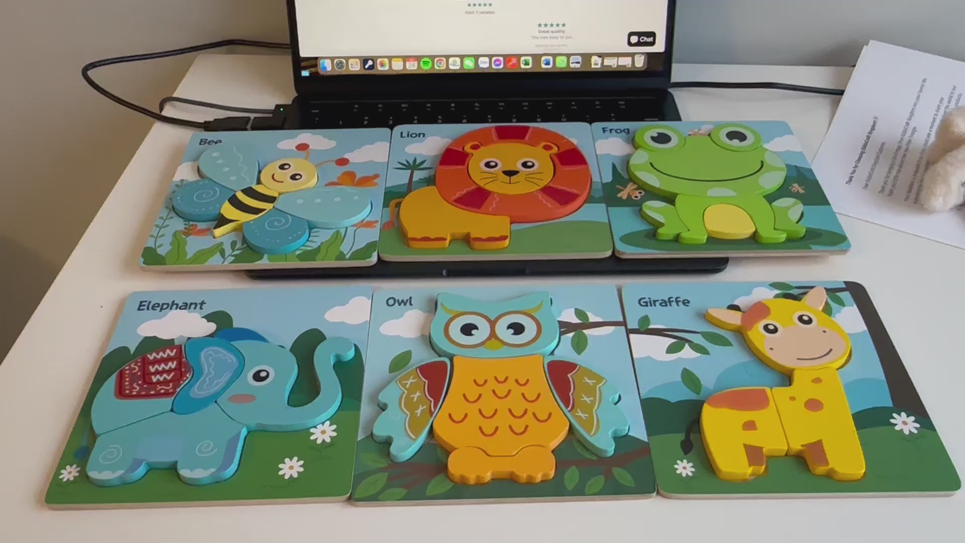 6 Pack Animal Puzzles Learning Educational Toys